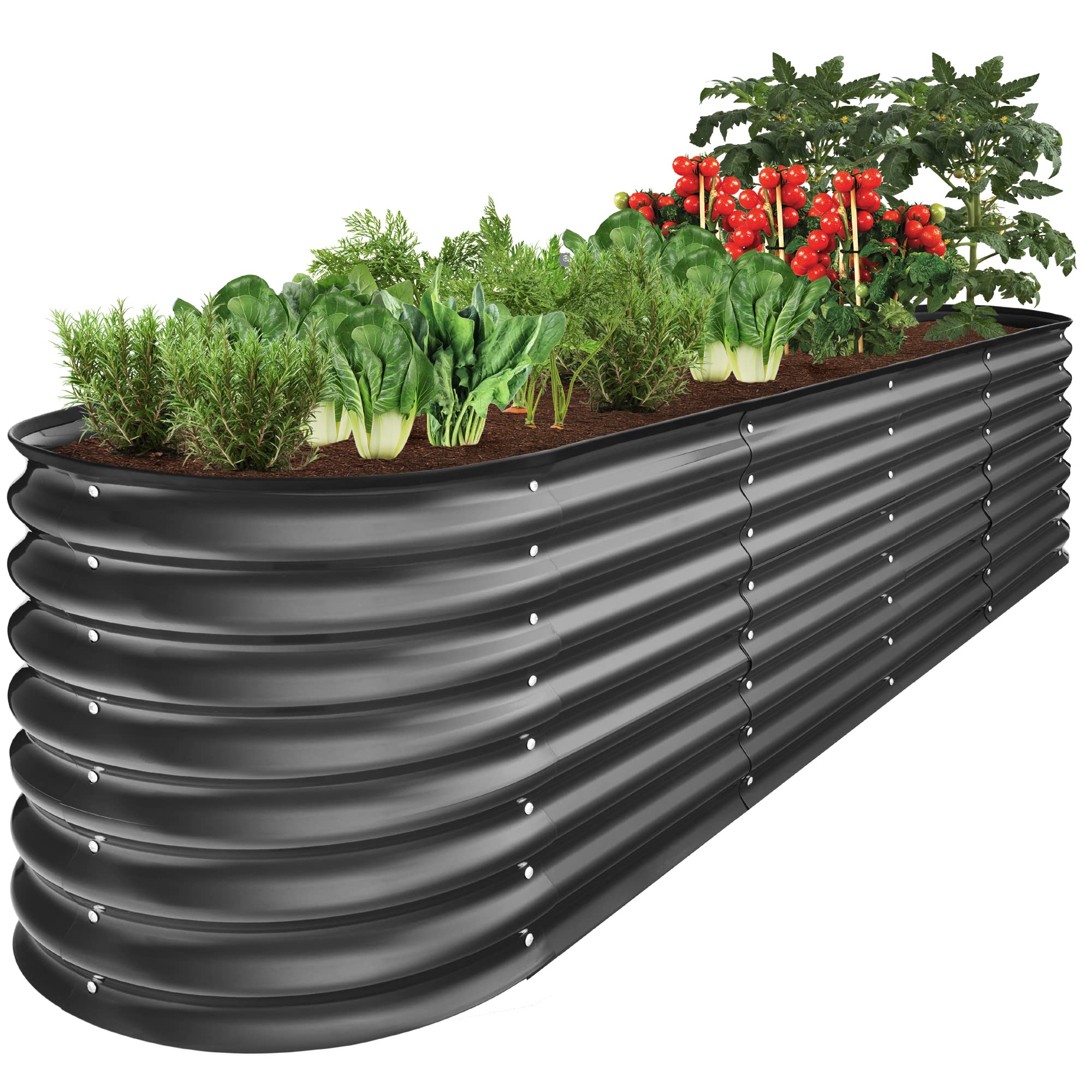 Foto 2 pulgar | Cama De Jardín Elevada De Metal Best Choice, 8 X 2 Pies, 215 Galones, Color Carbón - Venta Internacional.