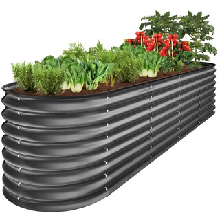 Foto 1 | Cama De Jardín Elevada De Metal Best Choice, 8 X 2 Pies, 215 Galones, Color Carbón - Venta Internacional.