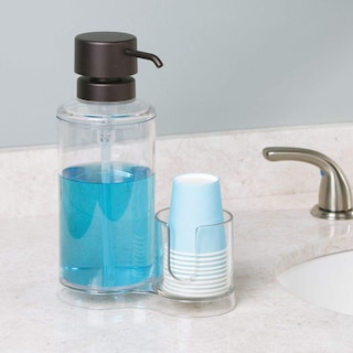 Foto 2 | Dispensador De Enjuague Bucal Mdesign Recargable Con 8 Vasos De Papel De Plástico - Venta Internacional.