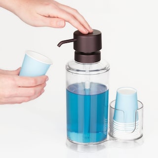 Foto 4 | Dispensador De Enjuague Bucal Mdesign Recargable Con 8 Vasos De Papel De Plástico - Venta Internacional.