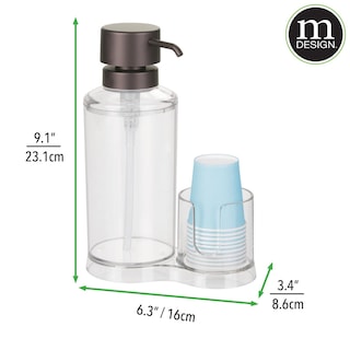Foto 5 | Dispensador De Enjuague Bucal Mdesign Recargable Con 8 Vasos De Papel De Plástico - Venta Internacional.