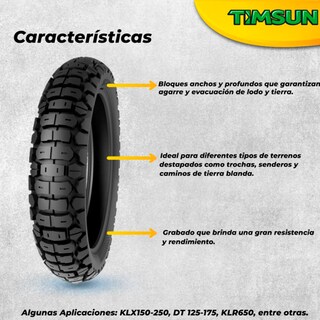 Foto 3 | Llanta para Moto Timsun TS-829F 3.00-21 51p 4pr Tube Type