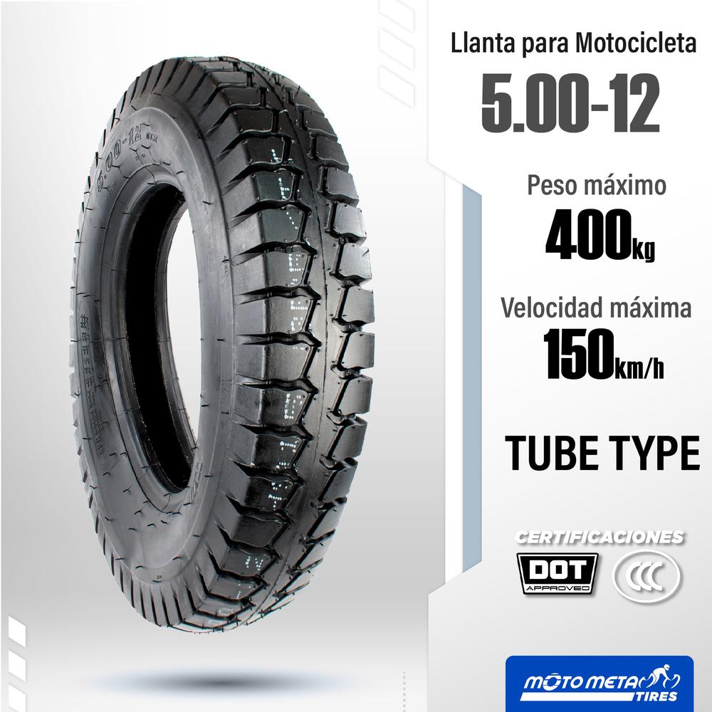 Foto 2 | Llanta Para Motocicleta 5.00-12 H915 8pr Tube Type Atv Color Negro