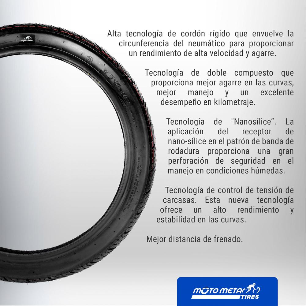 Foto 5 pulgar | Llanta para Moto 2.75-18 Tubeless Motometa