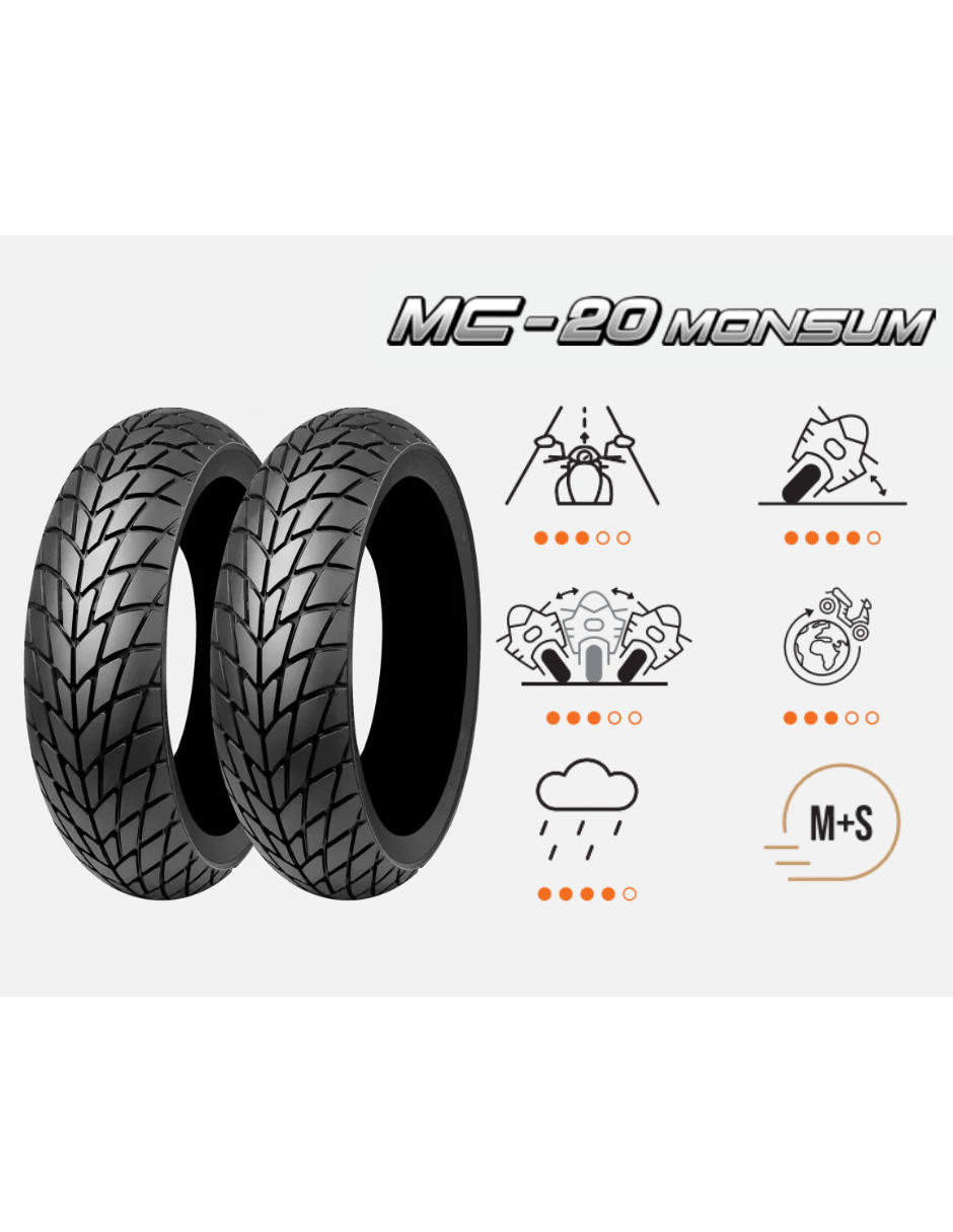 Foto 4 pulgar | Llanta Mitas Mc-20 Monsum 90/90-12 Tl 54j F/r