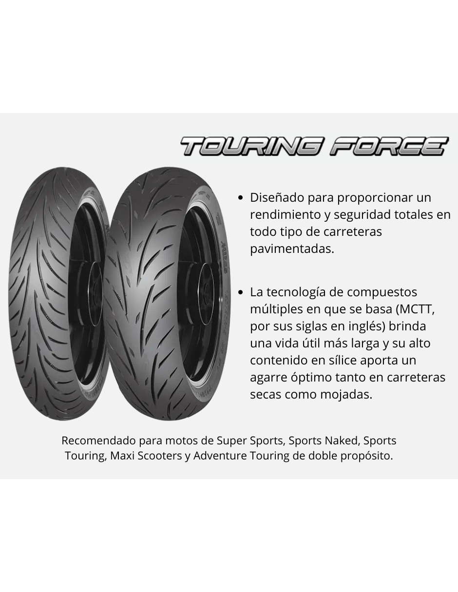 Foto 5 pulgar | Llanta Mitas Delantera 120/70zr17 Tl 58w Touring Force