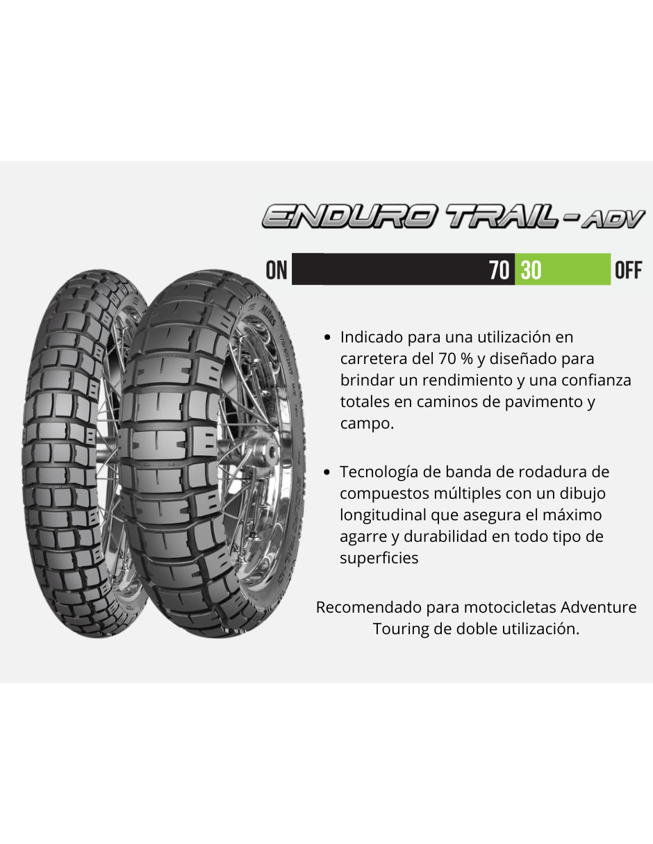 Foto 5 pulgar | Llanta Mitas Trasera 150/70r18 Tl/tt 70v Enduro Trail - Adv