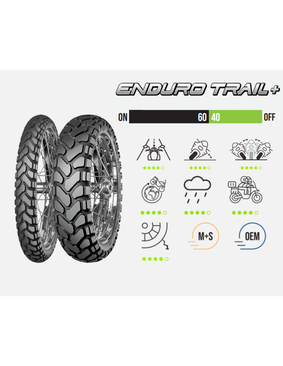 Foto 4 pulgar | Llanta Mitas Delantera 120/70b19 Tl/tt 60h Enduro Trail +