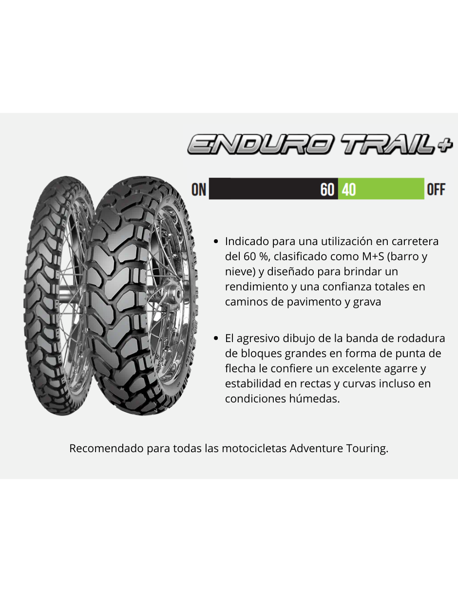 Foto 5 pulgar | Llanta Mitas Delantera 120/70b19 Tl/tt 60h Enduro Trail +