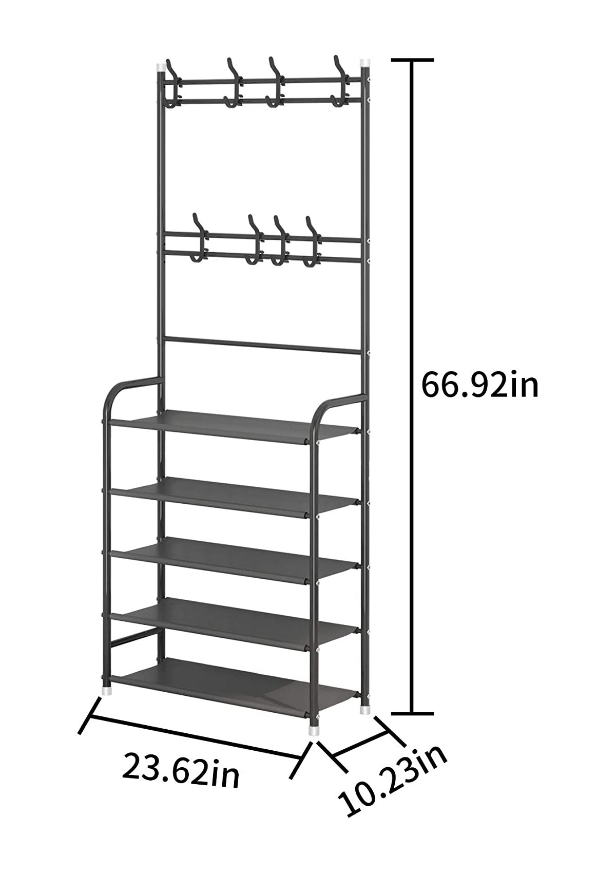 Foto 4 pulgar | Perchero Practiksa Rack Closet Ropero Zapatera Organizador Portátil De Metal color Negro