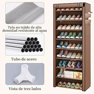 Foto 2 | Zapatera Malubero color Marrón 9 Niveles Armable Multiusos