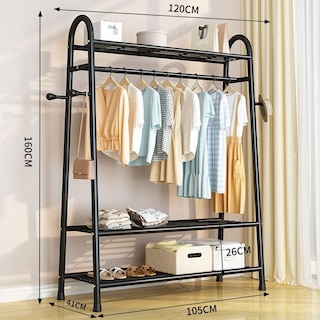 Foto 2 | Practiksa Perchero Para Ropa Rack Metálico Con 3 Niveles Closet Reforzado Color Negro