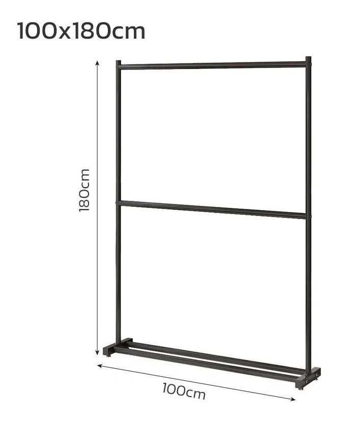Foto 4 pulgar | Practiksa Rack Perchero Doble Nivel Organizador Para Ropa 100 X 180 Cm Color Negro