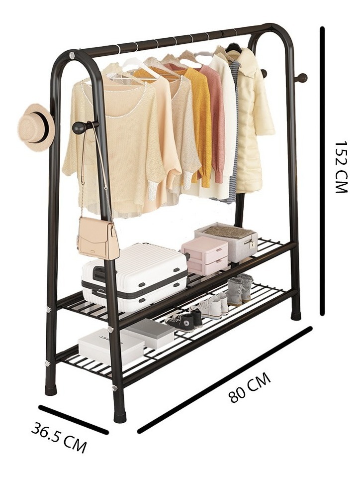 Foto 4 pulgar | Rack Organizador Metálico Practiksa 2 Niveles 66 cm color Negro