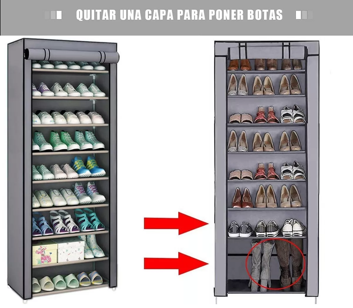 Foto 3 | Organizador de Zapatos Belug color Gris 10 Niveles