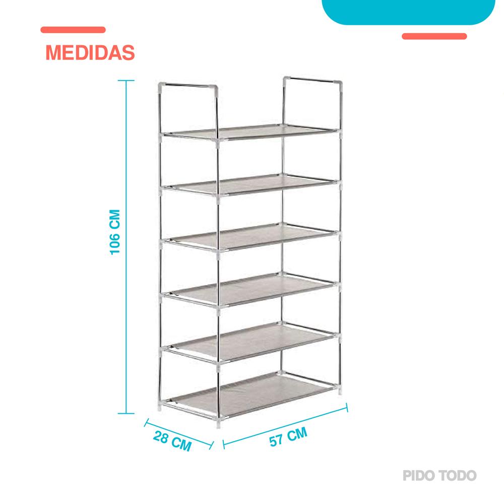 Foto 3 pulgar | Zapatera Organizador Tubular Elly Decor 6 Niveles