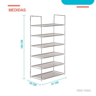 Foto 2 | Zapatera Organizador Tubular Elly Decor 6 Niveles