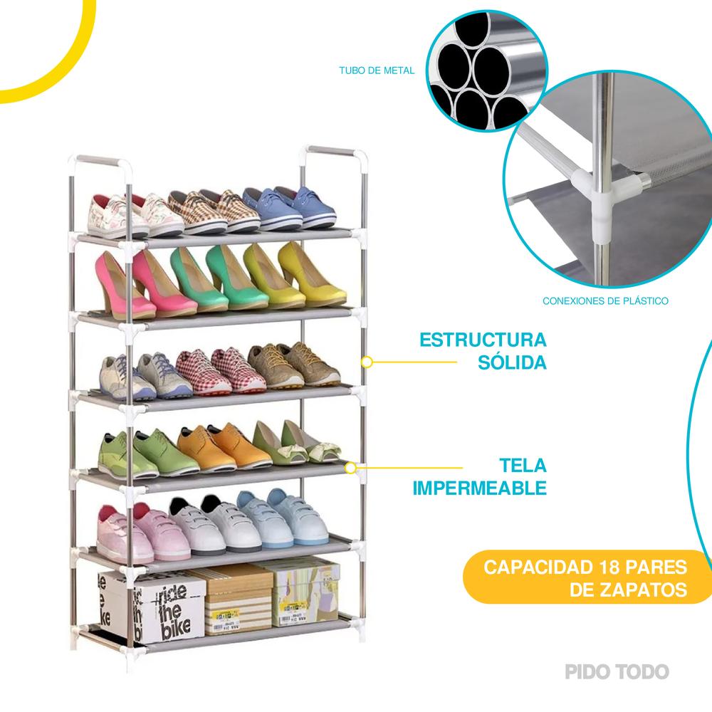 Foto 5 pulgar | Zapatera Organizador Tubular Elly Decor 6 Niveles