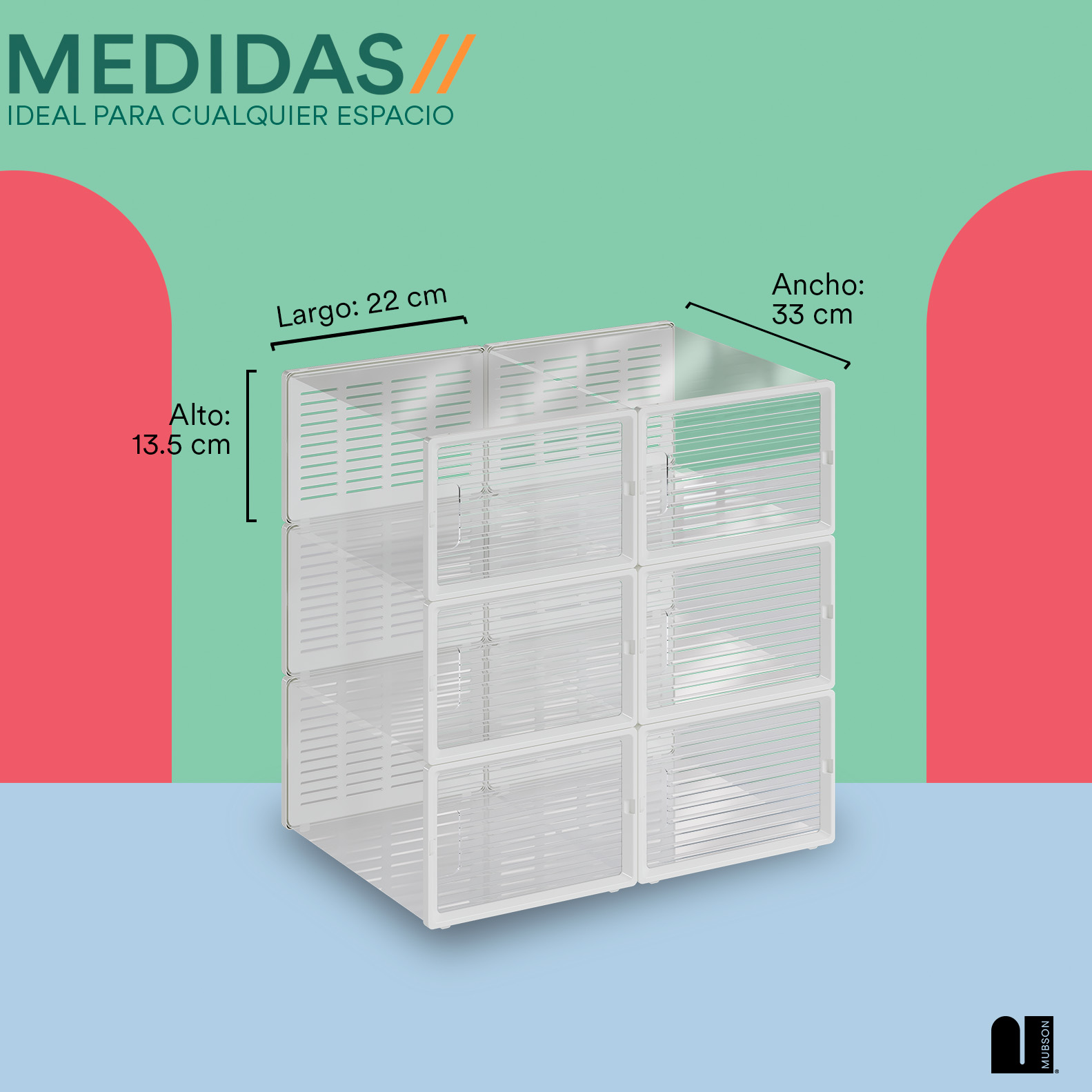 Foto 3 | Caja Organizadora de Zapatos Mubson Tempo color Transparente 6 Unidades