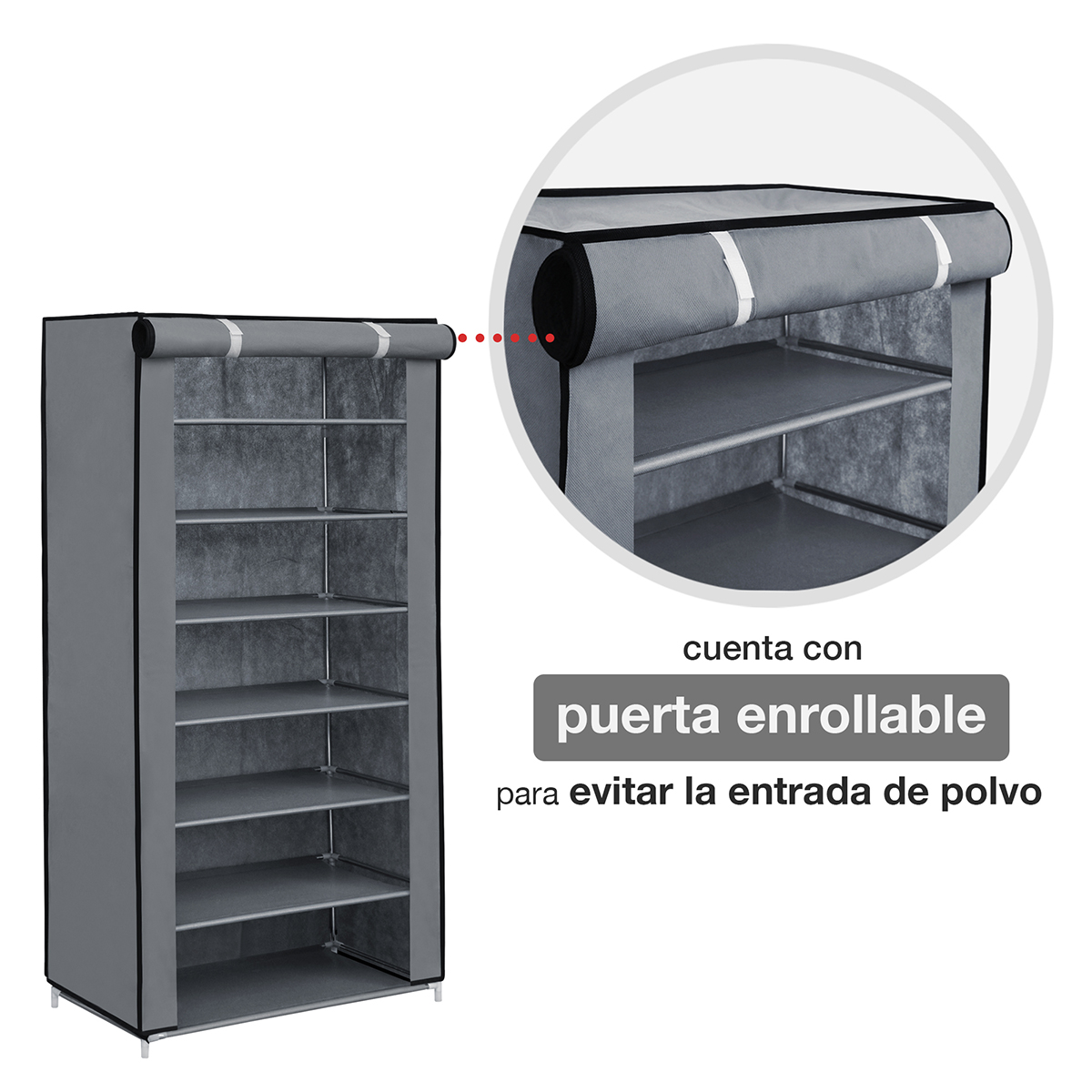 Foto 4 | Zapatera Ag Box 7 Niveles color Gris con Cubierta Desmontable