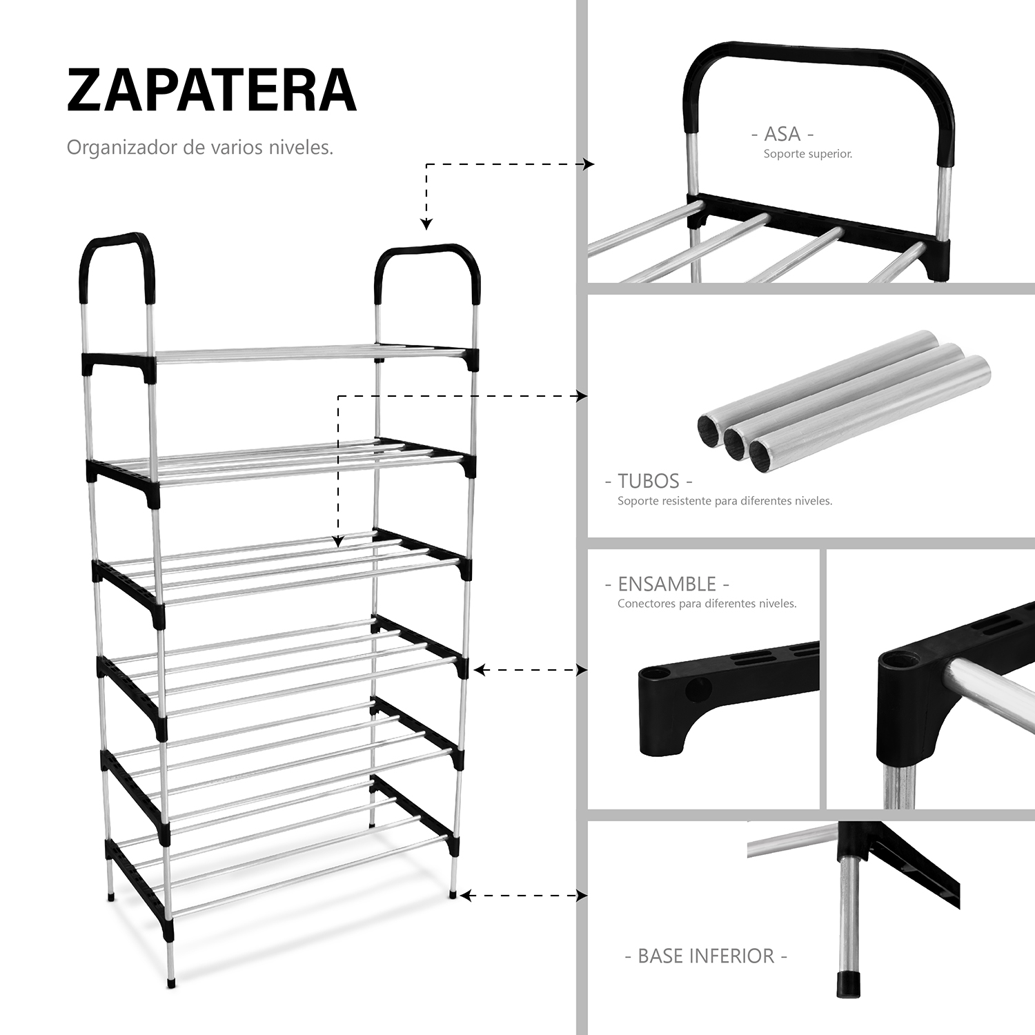 Foto 4 | Organizador de Zapatos Andromeda Inc 6 Niveles para 21 Pares