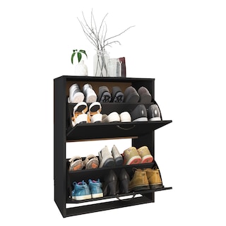 Foto 2 | Zapatera Playcon OZAP2NL Negra Texturizada 60 X 81 cm