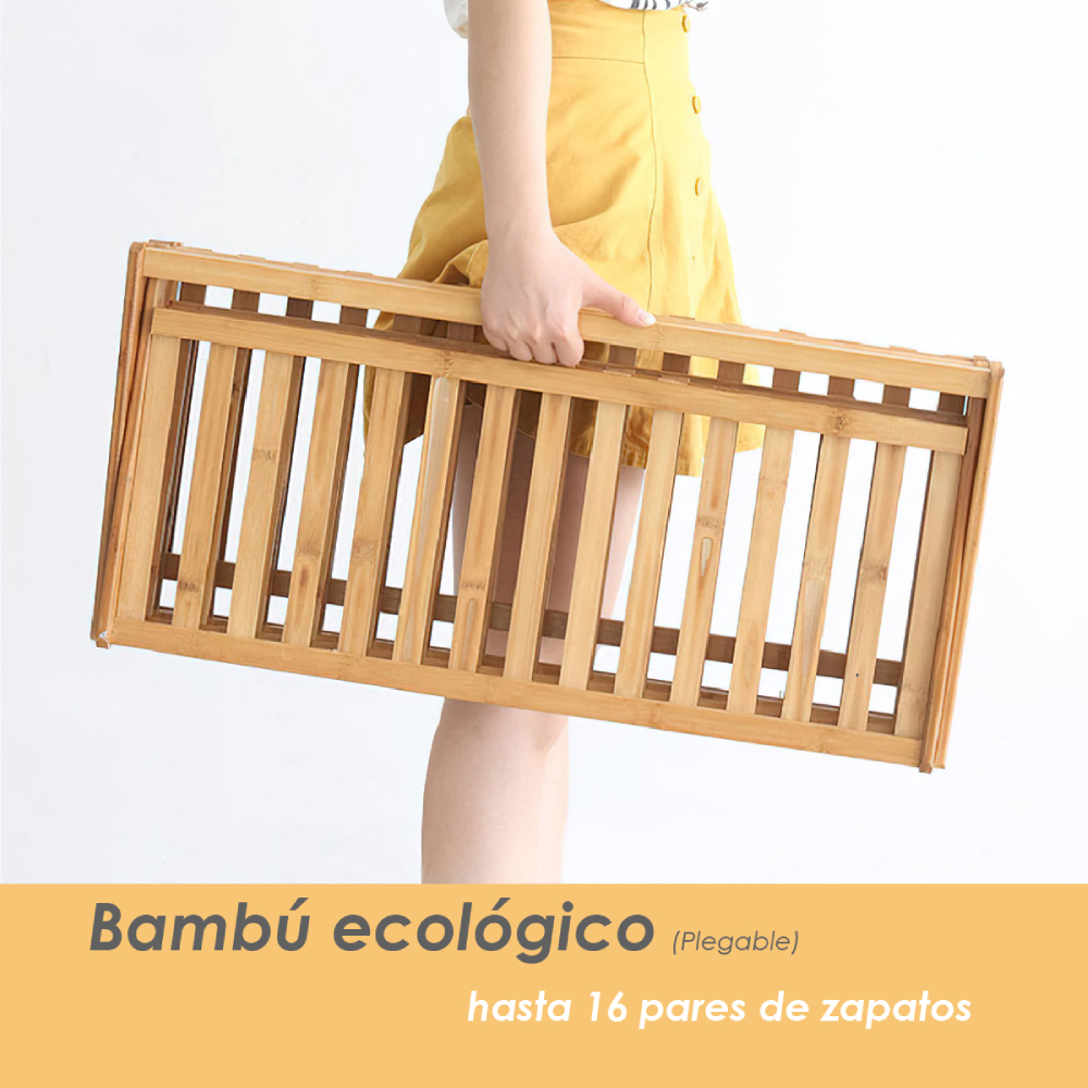 Foto 6 pulgar | Zapatera Plegable de Bambú Ilios Innova 4 Niveles Marrón