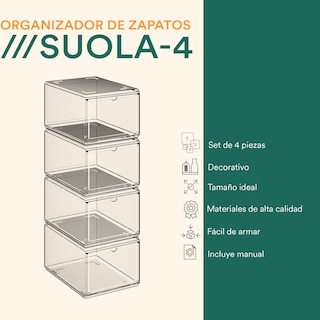 Foto 2 | Set De 4 Cajas Organizadoras Mubson. Zapatera Suola
