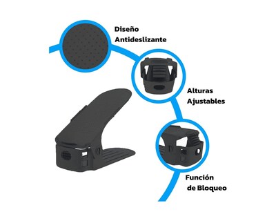 Foto 5 | Zapatera Bluelander Negra 10 Piezas