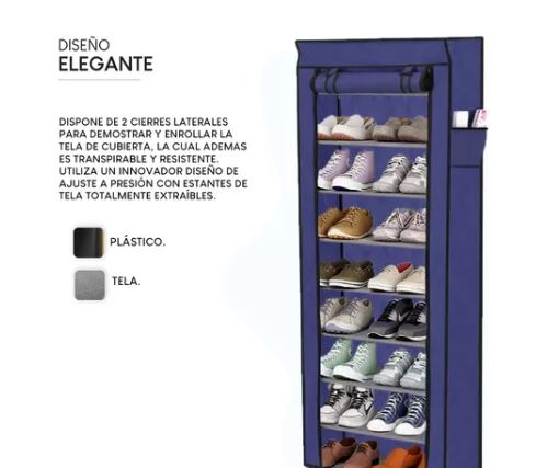 Foto 4 pulgar | Zapatera Organizador Armable Multiusos, Azul