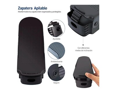 Foto 3 | Zapatera Bluelander Con 4 Niveles De Inclinación 40 Piezas Negro