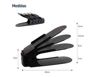 Foto 4 | Zapatera Bluelander Con 4 Niveles De Inclinación 40 Piezas Negro