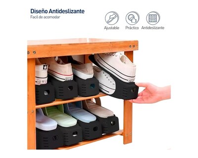 Foto 5 | Zapatera Bluelander Con 4 Niveles De Inclinación 40 Piezas Negro