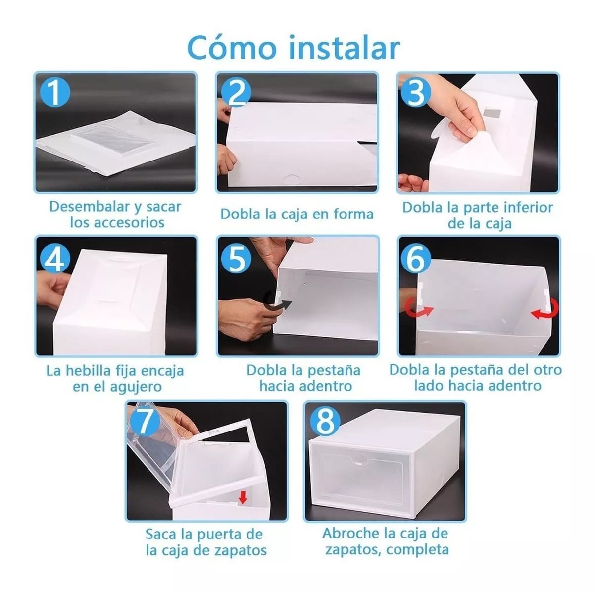 Foto 5 | Combo De 10 Cajas Organizadora De Zapatos