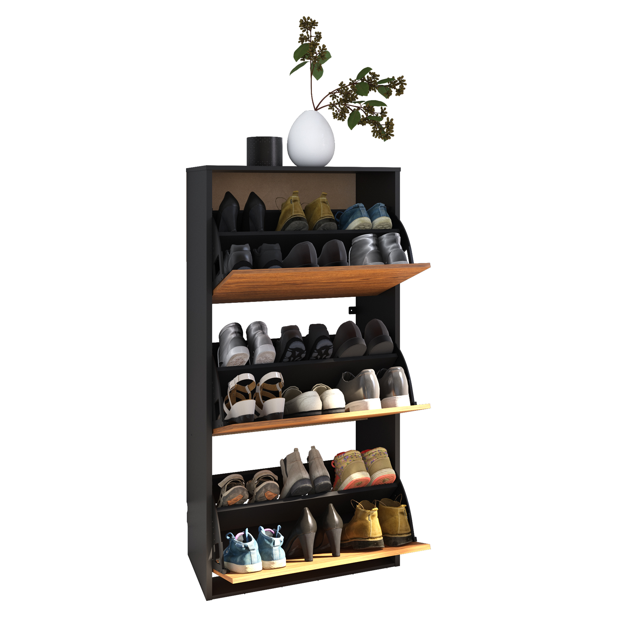 Foto 4 pulgar | Zapatera Organizador Playcon 60 X 81 cm Tablero Texturizado Tzalam Y Negro
