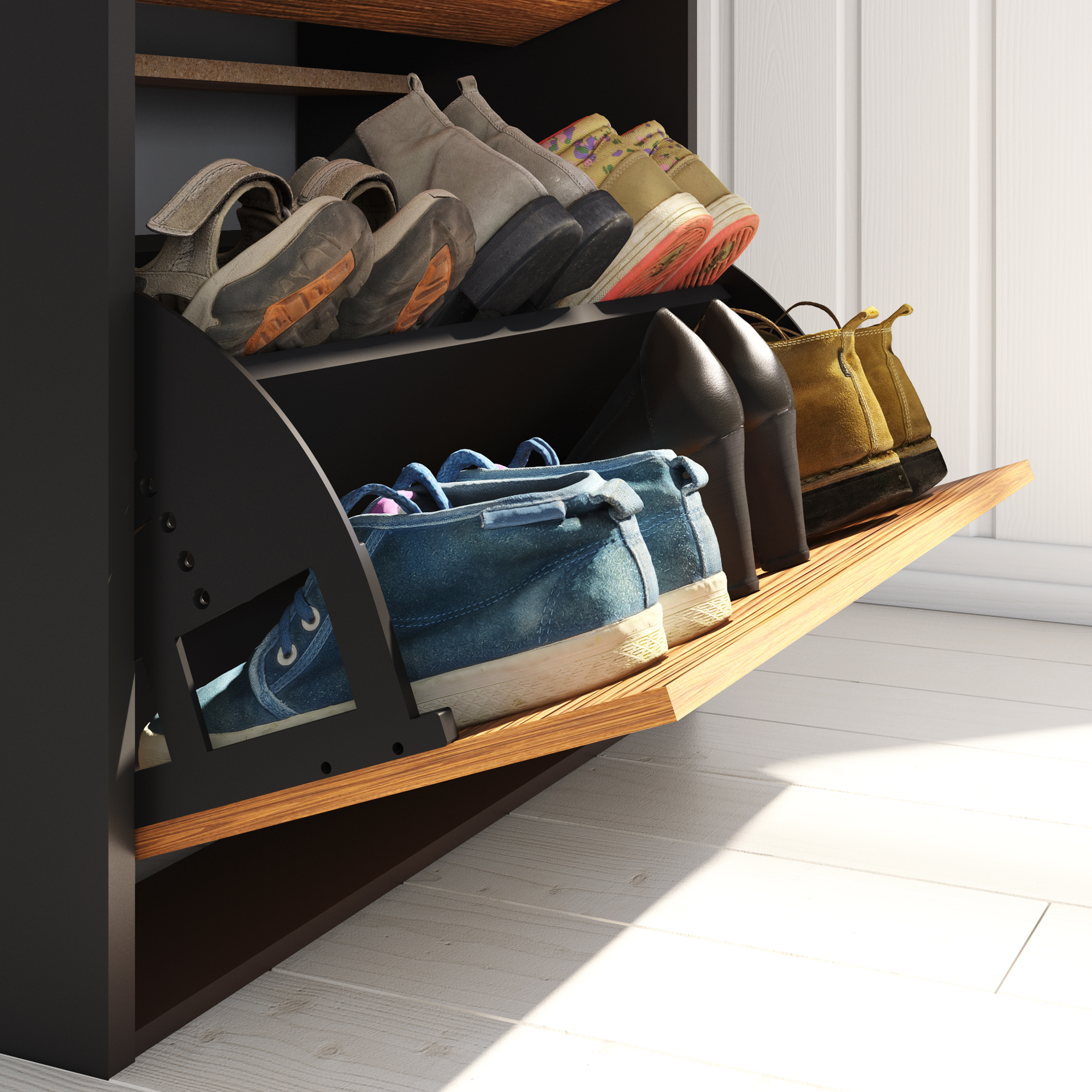 Foto 8 pulgar | Zapatera Organizador Playcon 60 X 81 cm Tablero Texturizado Tzalam Y Negro