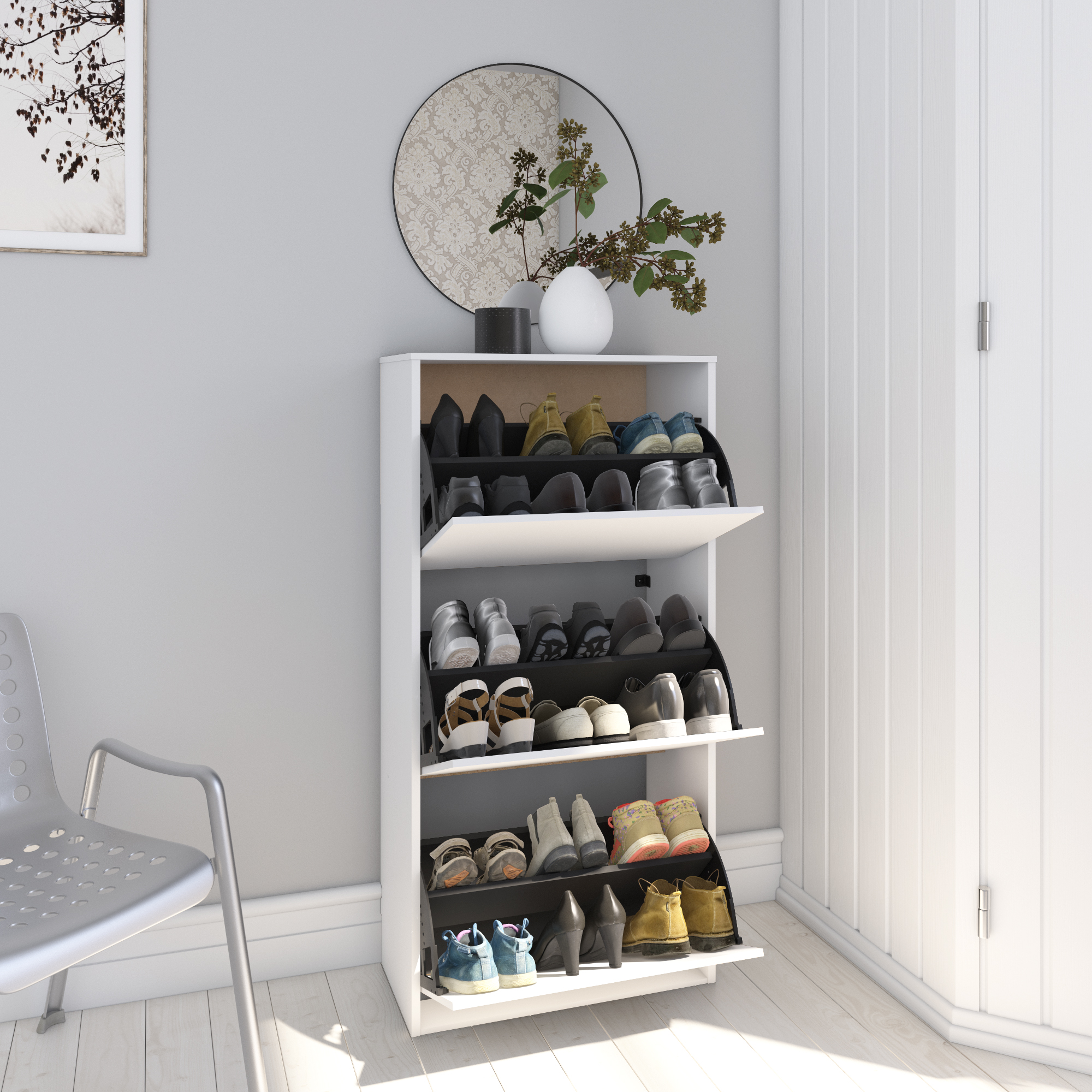 Foto 7 pulgar | Zapatera Organizador Playcon 60 X 81 cm Tablero Texturizado Blanco Frosty