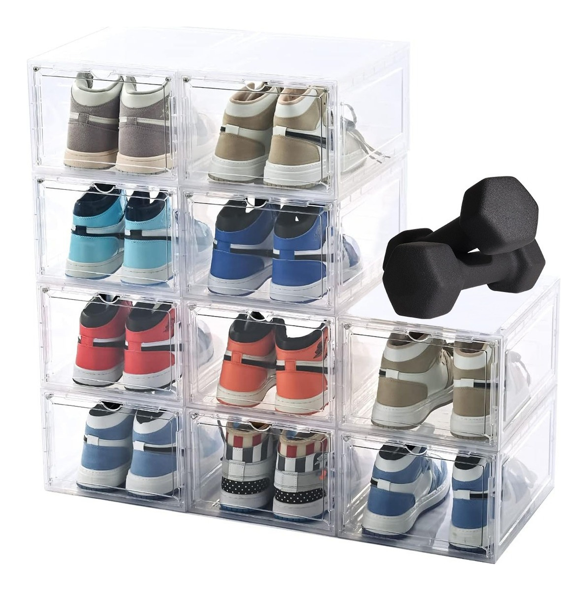Foto 2 pulgar | Cajas De Zapatos Apilables Organizador Transparente 10 Piezas