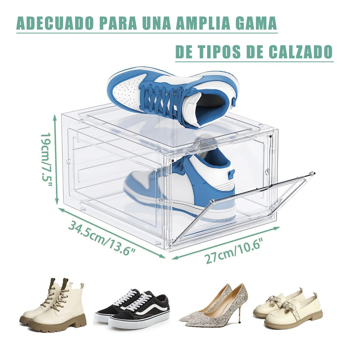 Foto 3 pulgar | Cajas De Zapatos Apilables Organizador Transparente 10 Piezas