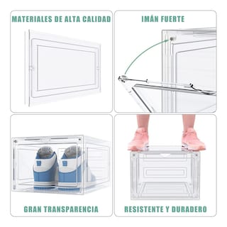 Foto 4 | Cajas De Zapatos Apilables Organizador Transparente 10 Piezas