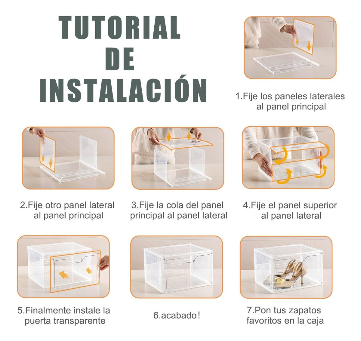 Foto 7 pulgar | Cajas De Zapatos Apilables Organizador Transparente 10 Piezas