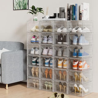 Foto 7 | Cajas De Zapatos Apilables Organizador Transparente 10 Piezas