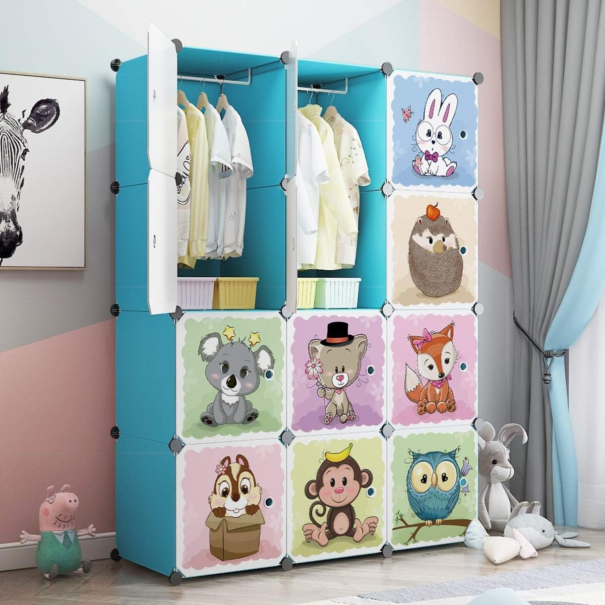 Foto 2 | Closet Armario Portátil Para Niños Armable Personalizable Color Azul