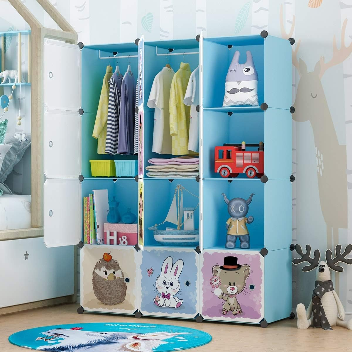Foto 4 pulgar | Closet Armario Portátil Para Niños Armable Personalizable Color Azul