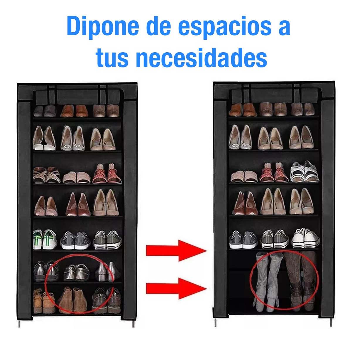 Foto 5 pulgar | Zapatera De Closet Organizador Zapatos 7 Niveles Base Metal