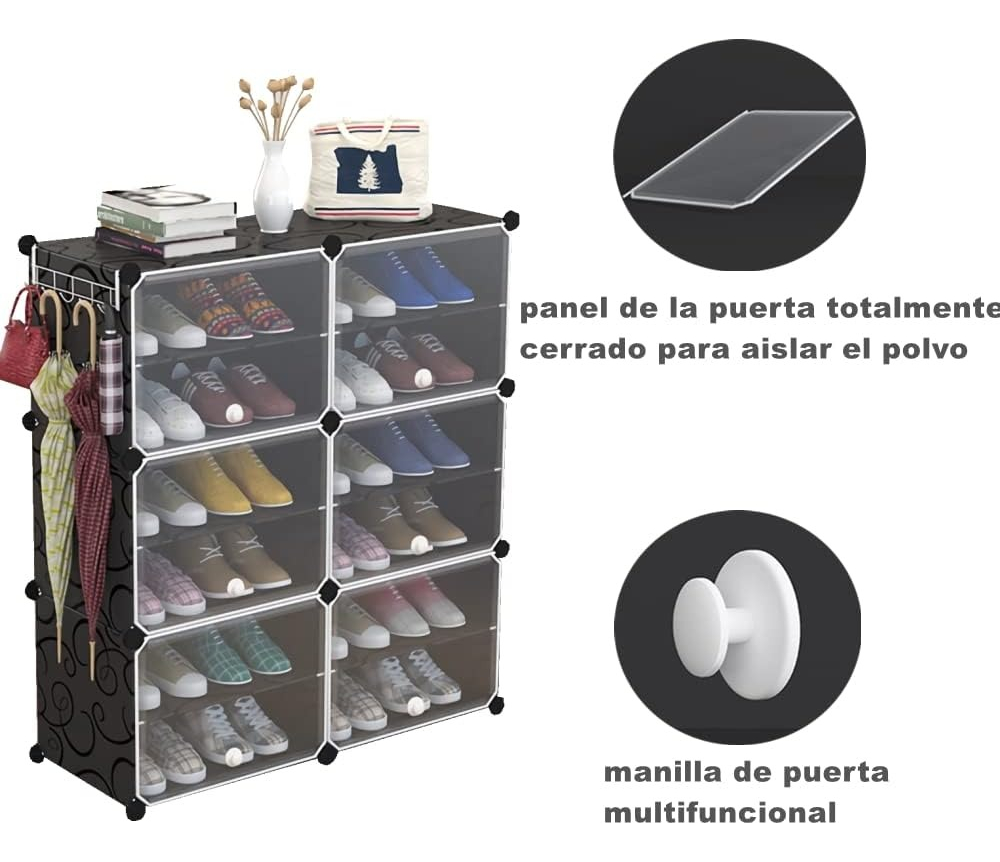 Foto 7 pulgar | Zapatera Organizador Apilable 24 Pares Anti Polvo Con Puerta