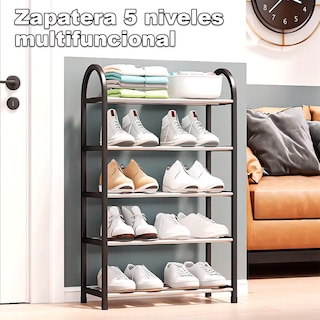 Foto 2 | Zapatero KIMHI de 5 Niveles Multifuncional Armable Negro