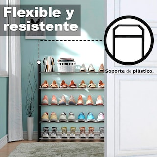 Foto 3 | Zapatero KIMHI de 5 Niveles Multifuncional Armable Negro