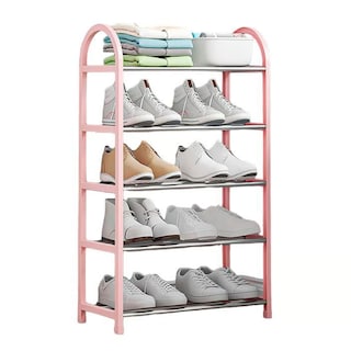 Foto 1 | Zapatero KIMHI de 5 Niveles Multifuncional Armable Rosa