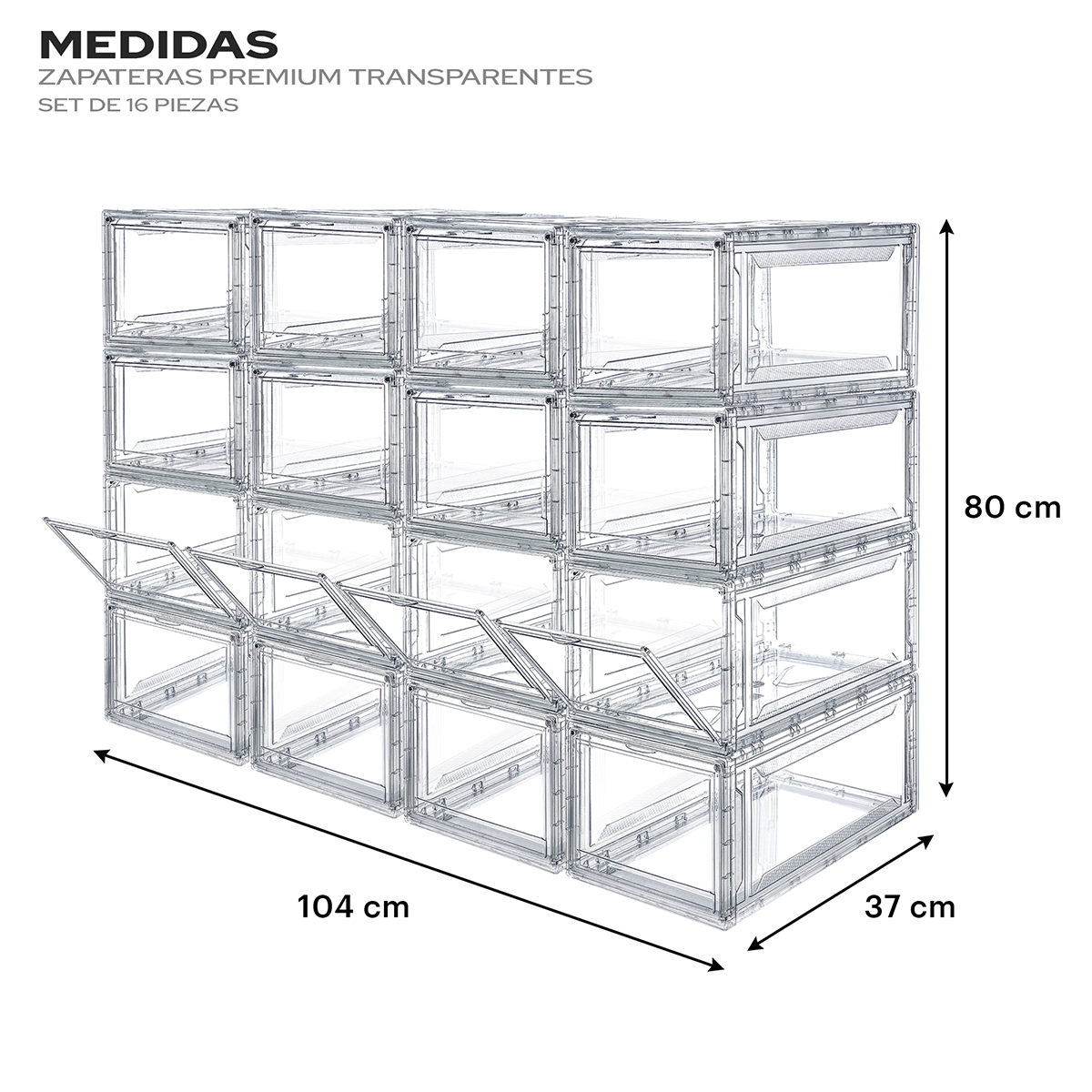 Foto 4 | Zapatera Apilable Alexa 16 Pzas Acrílico Transparente Ag Box